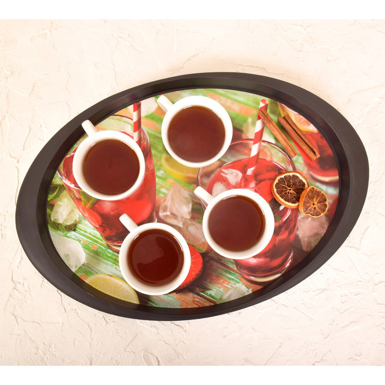 سینی بدون دسته مهروز مدل 2006 طرح توت فرنگی سایز 33×49 سانتی متر