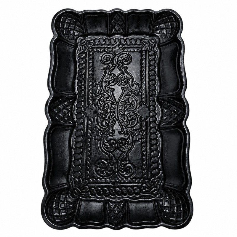 سینی بدون دسته مدل منقوش طرح گاثیک سایز 13×22 سانتی‌متر