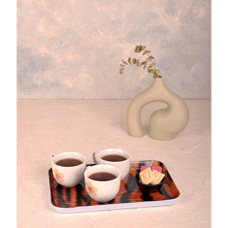 سینی بدون دسته مهروز مدل 7792 طرح ببری سایز 21*31 سانتی متر