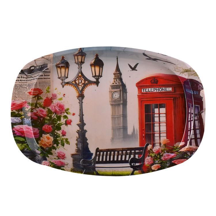 سینی بدون دسته مهروز مدل 6652 لندن سایز 21×32 سانتی متر