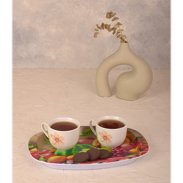 سینی دسته دار مهروز مدل 6652 میوه سایز 21×32 سانتی متر
