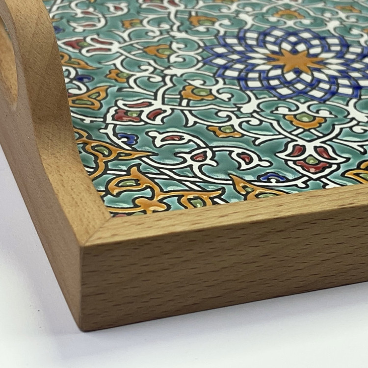 سینی کاشی کاری مدل هندسی کد 002