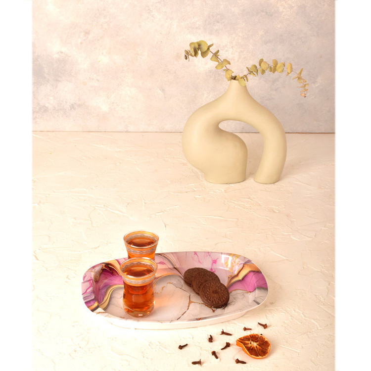 سینی دسته دار مهروز مدل 6651 مینیاتور سایز 17×26 سانتی متر