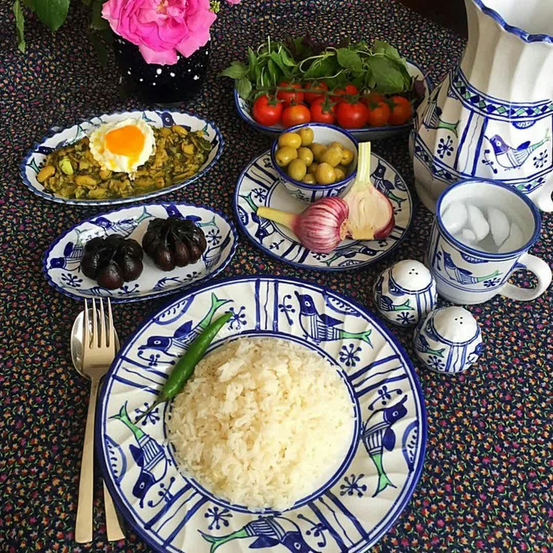 دیس بیضی چینی میبدمروارید مدل مرغی ساده کدB