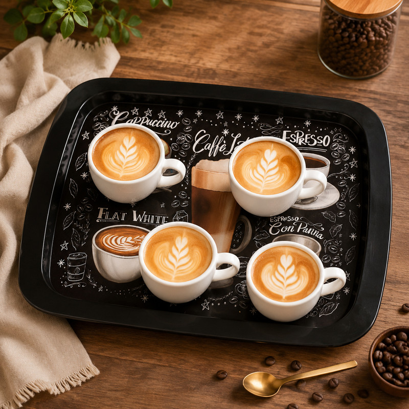 سینی بدون دسته مهروز مدل 2002 Coffee latte سایز 26×36 سانتی متر