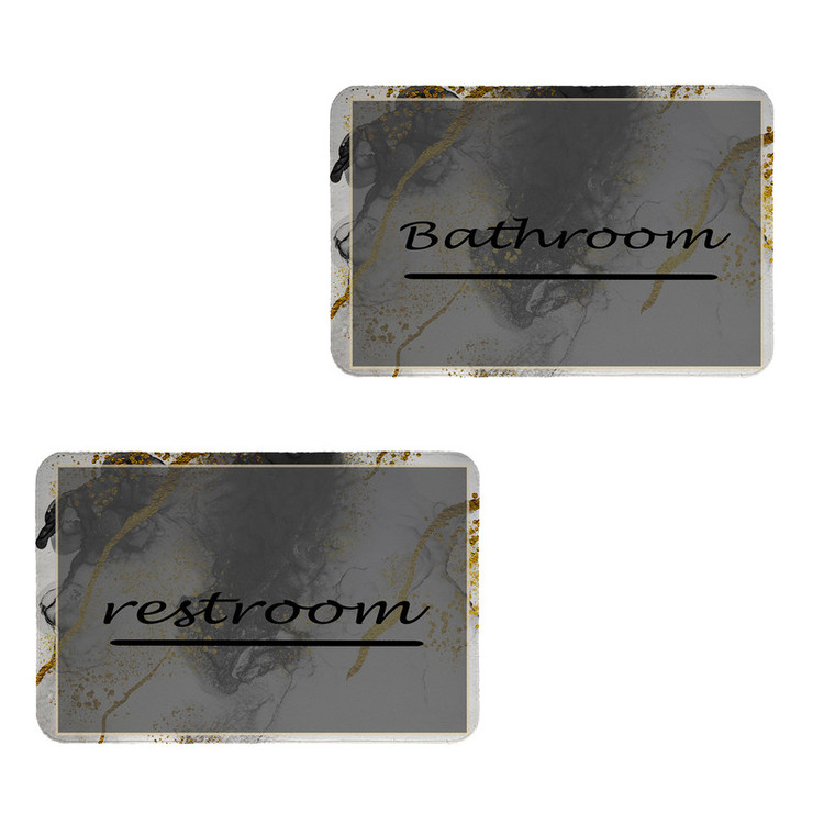 پادری طرح Restroom & Bathroom کد 8694 سایز 60x40 سانتی متر مجموعه دو عددی
