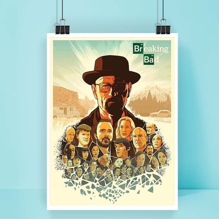 پوستر کارنیکا طرح بریکینگ بد Breaking Bad کد 96093 مجموعه 8 عددی