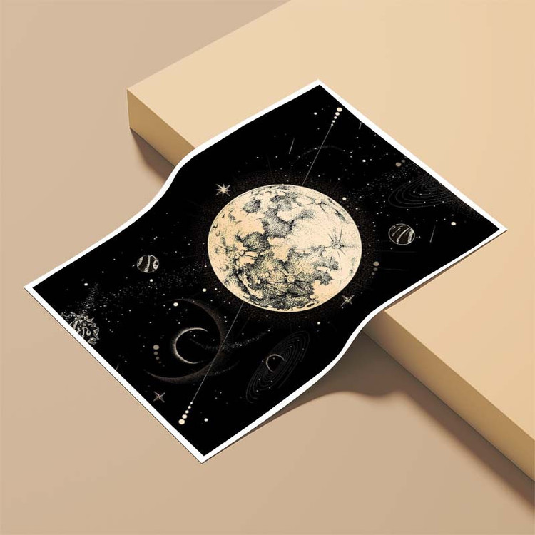 پوستر کارنیکا طرح ماه Moon کد 35735 مجموعه 8 عددی