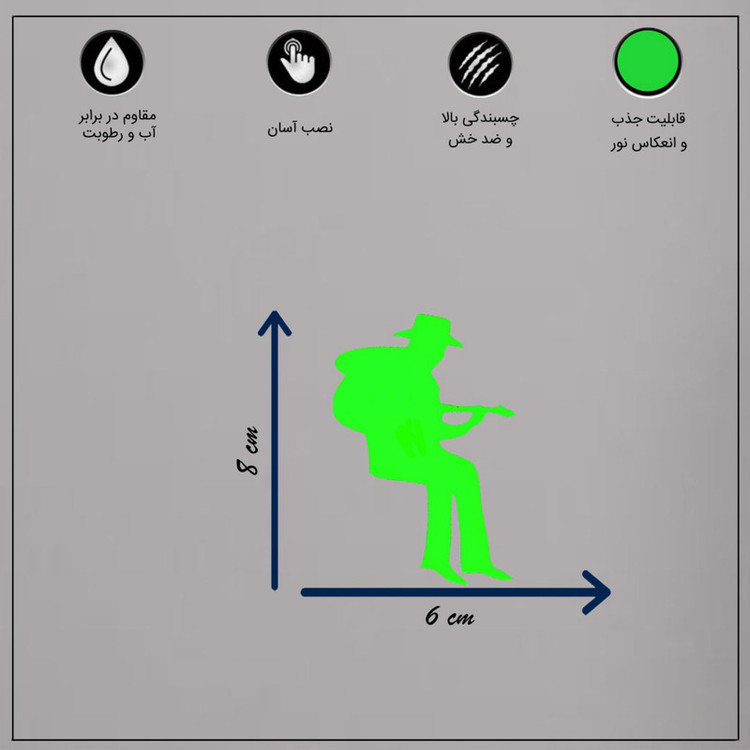 استیکر کلید و پریز مدل شبنما طرح نوازندگان بسته دوعددی