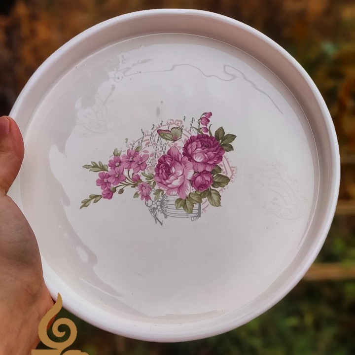 سرویس چای خوری 4 پارچه دو نفره طرح گل سرخ