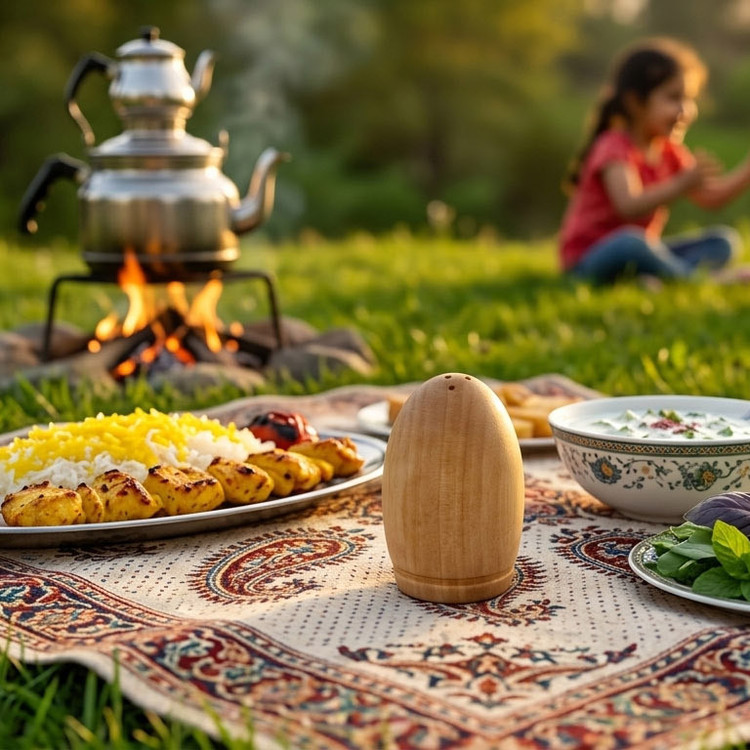 نمکدان چوبی مدل تخممرغی مینیمال دستساز