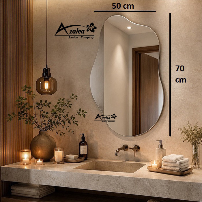 آینه سرویس بهداشتی آزالیا مدل دفرمه DFM1 سایز 50*70 سانتی متر