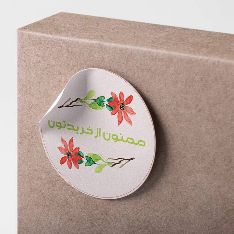 استیکر مدل برچسب تشکر از خرید طرح گل مجموعه 25 عددی