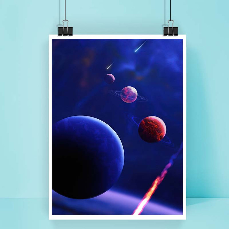 پوستر کارنیکا طرح فضا Space کد 33349 مجموعه 8 عددی