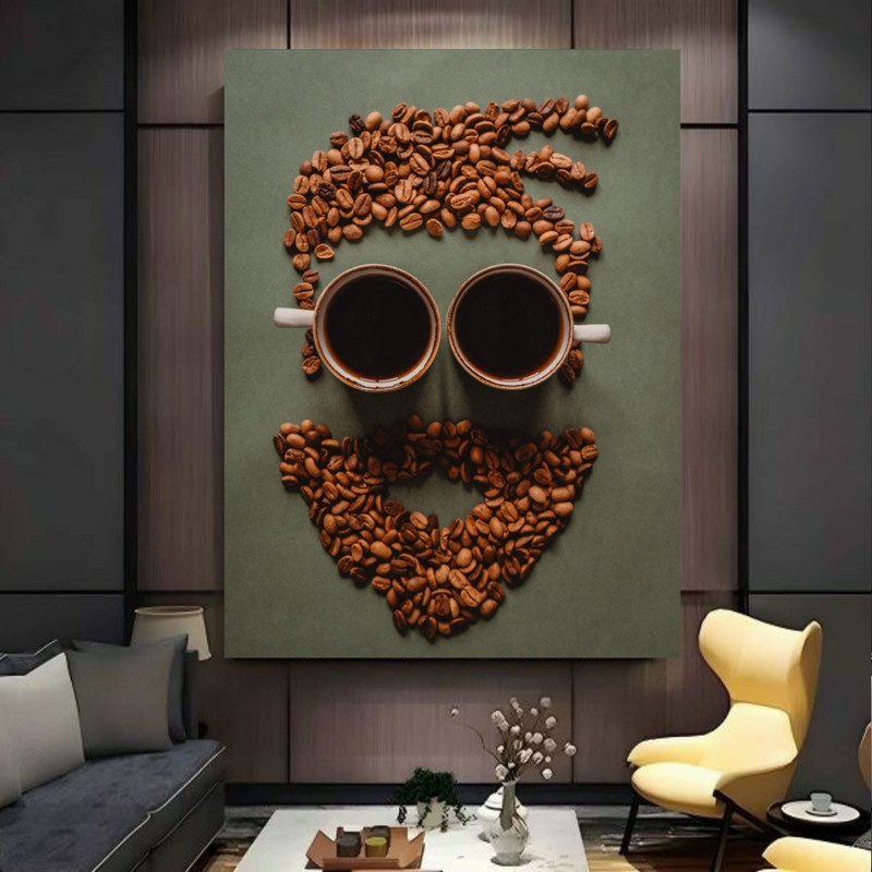 پوستر پارچه ای طرح فنجان مدل قهوه کد BK24040
