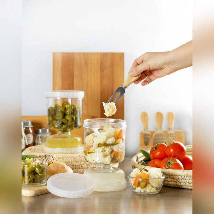 بانکه مدل ظرف خیار شور طرح ساعت شنی