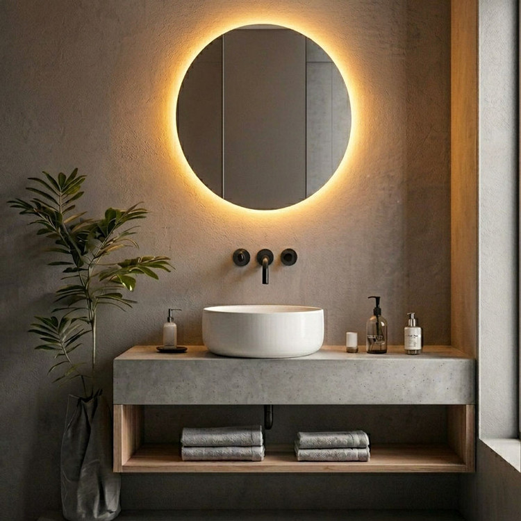 آینه سرویس بهداشتی مدل دایره سایز 50 سانتیمتر