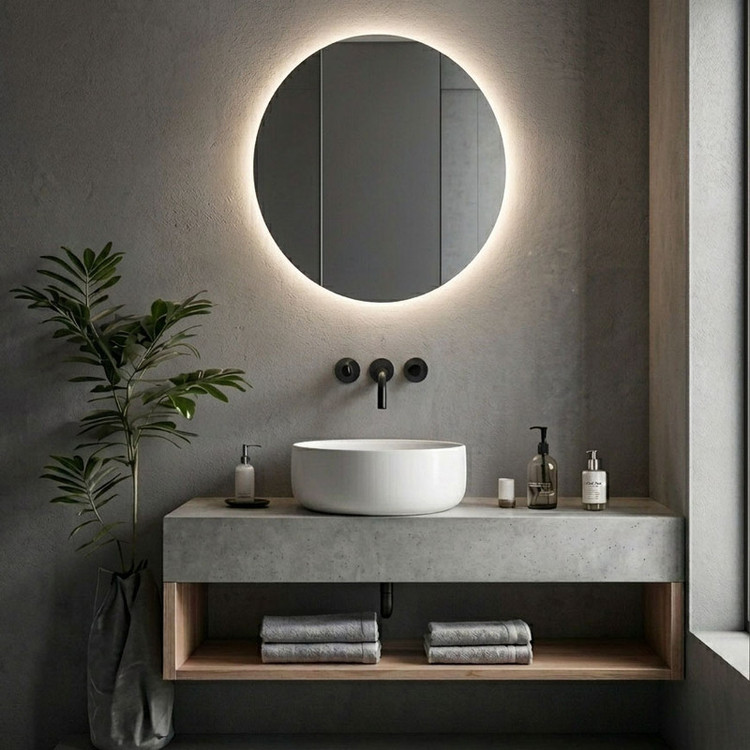 آینه سرویس بهداشتی مدل دایره سایز 50 سانتیمتر