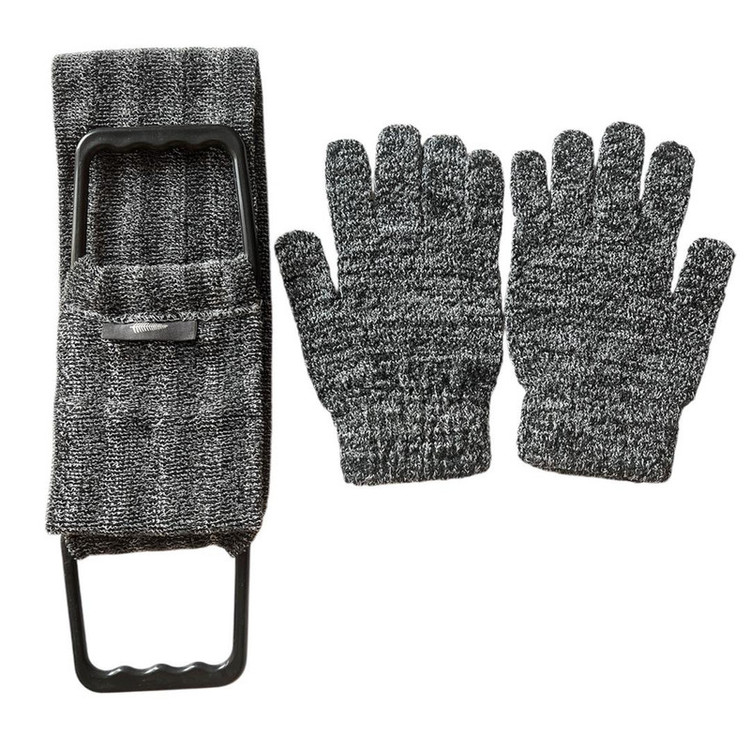 لیف ماساژ کارامل مدل CARBONIZED BAMBOO GLOVE مجموعه 3 عددی