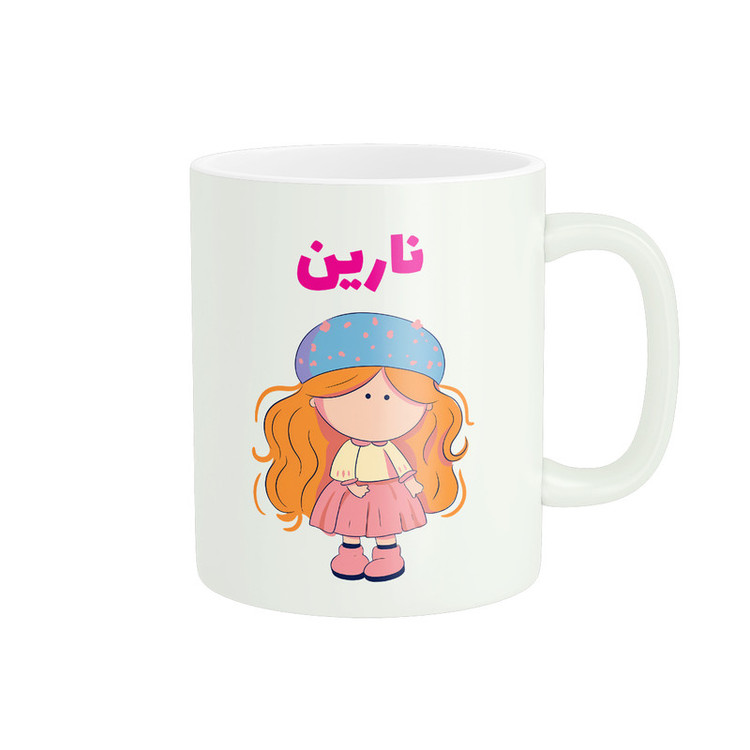 ماگ پاد آفرین طرح دخترانه مدل اسم شخصی نارین کد C647