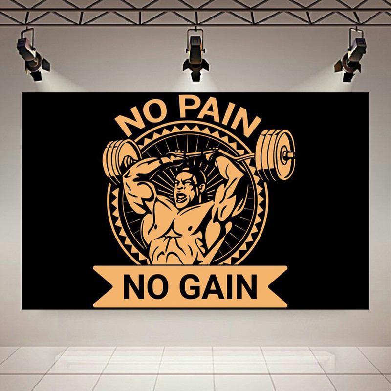 پوستر طرح بک لایت بدنسازی مدل no pain no gain کد AR305762