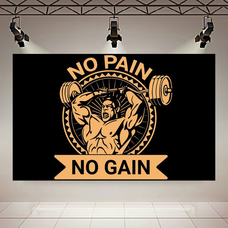 پوستر طرح بک لایت بدنسازی مدل no pain no gain کد AR305762
