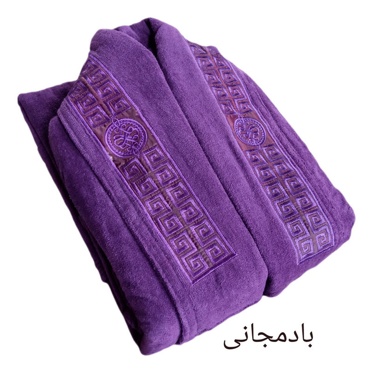 حوله پالتویی طرح تاج مدل نواری سایز 125 مناسب برای قد 160 تا 180 سانتی متر