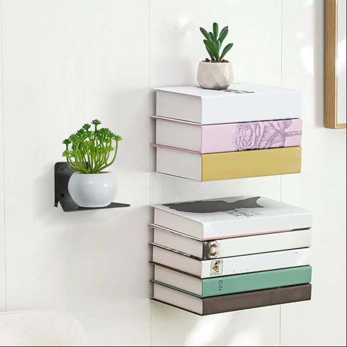 شلف دیواری مدل کتابخانه معلق مجموعه 2 عددی