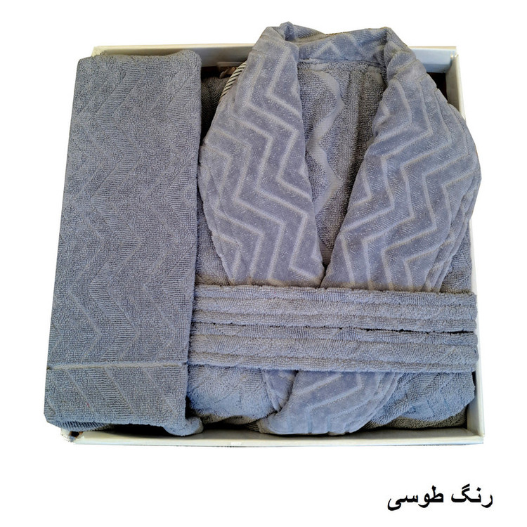 سرویس حوله پالتویی ۴ تکه الماس مدل تن پوش برجسته کد H_403 سایز ۱۲۵ سانتی متر
