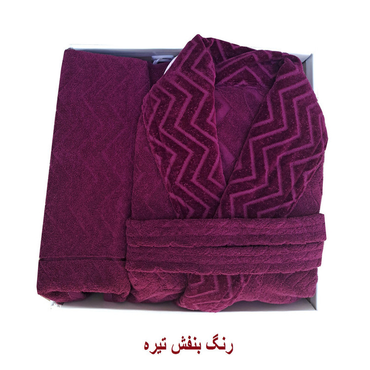 سرویس حوله پالتویی ۴ تکه الماس مدل تن پوش برجسته کد H_403 سایز ۱۲۵ سانتی متر