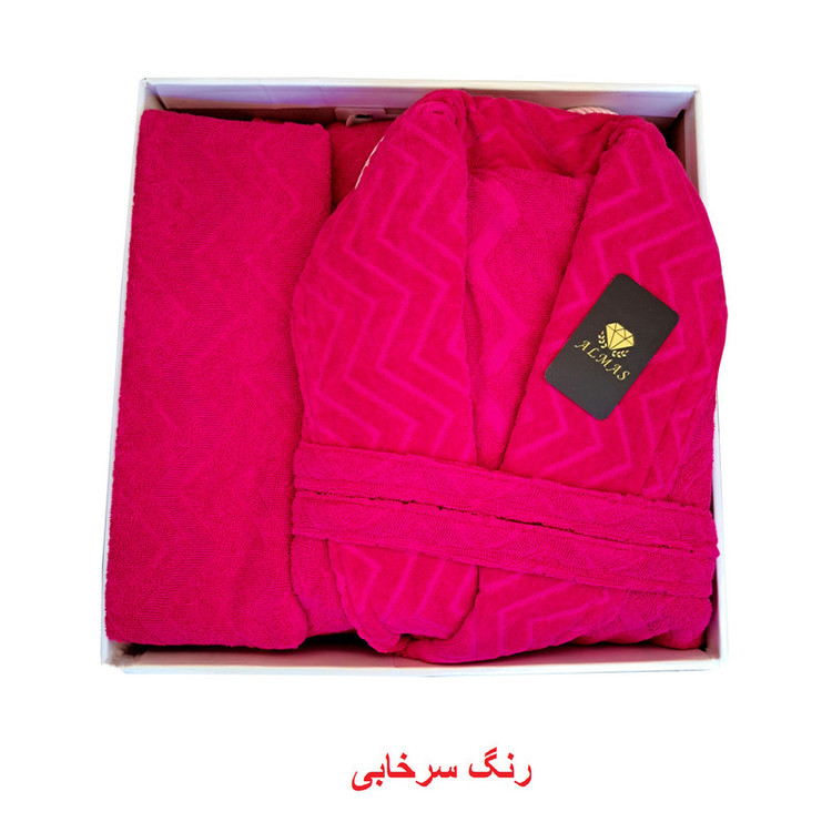 سرویس حوله پالتویی ۴ تکه الماس مدل تن پوش برجسته کد H_403 سایز ۱۲۵ سانتی متر