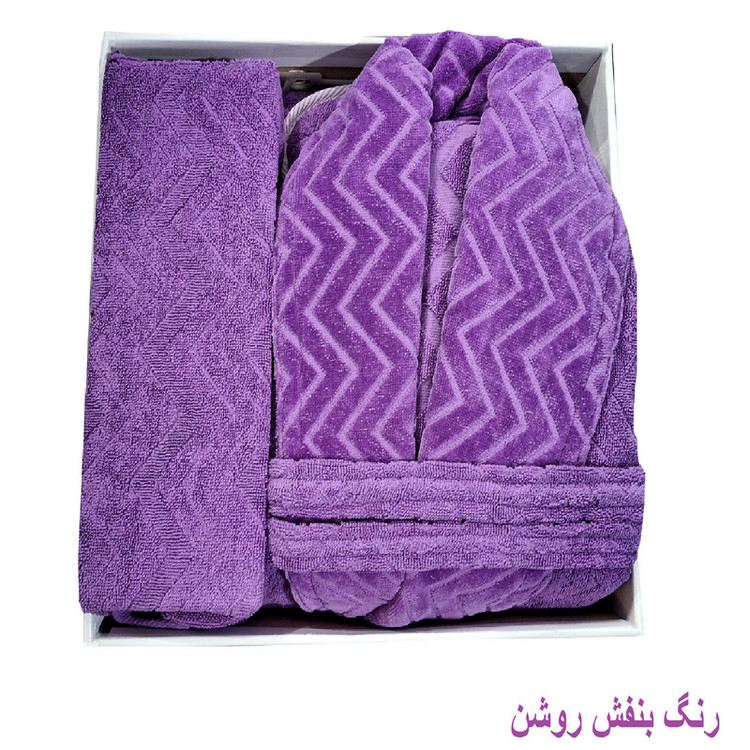 سرویس حوله پالتویی ۴ تکه الماس مدل تن پوش برجسته کد H_403 سایز ۱۲۵ سانتی متر