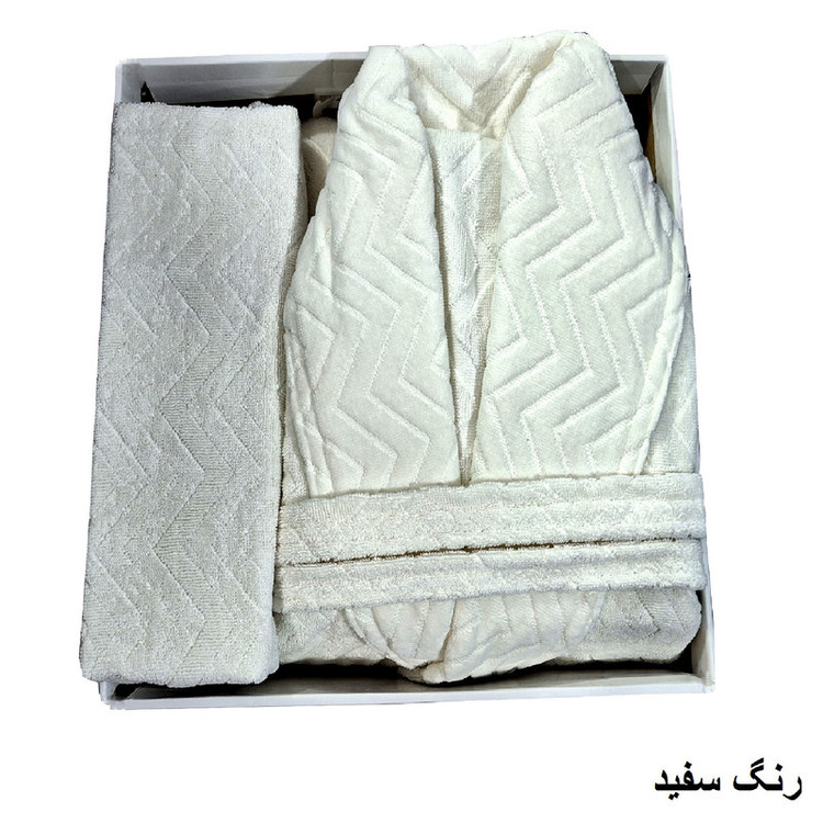 سرویس حوله پالتویی ۴ تکه الماس مدل تن پوش برجسته کد H_403 سایز ۱۲۵ سانتی متر