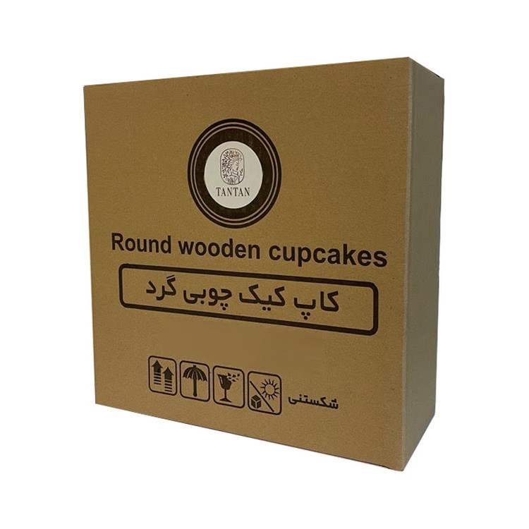 ظرف کیک چوبی تن تن مدل Raika با سینی قطر 32cm و درب طلقی شفاف با دسته چوبی، قابل شستوشو با دست