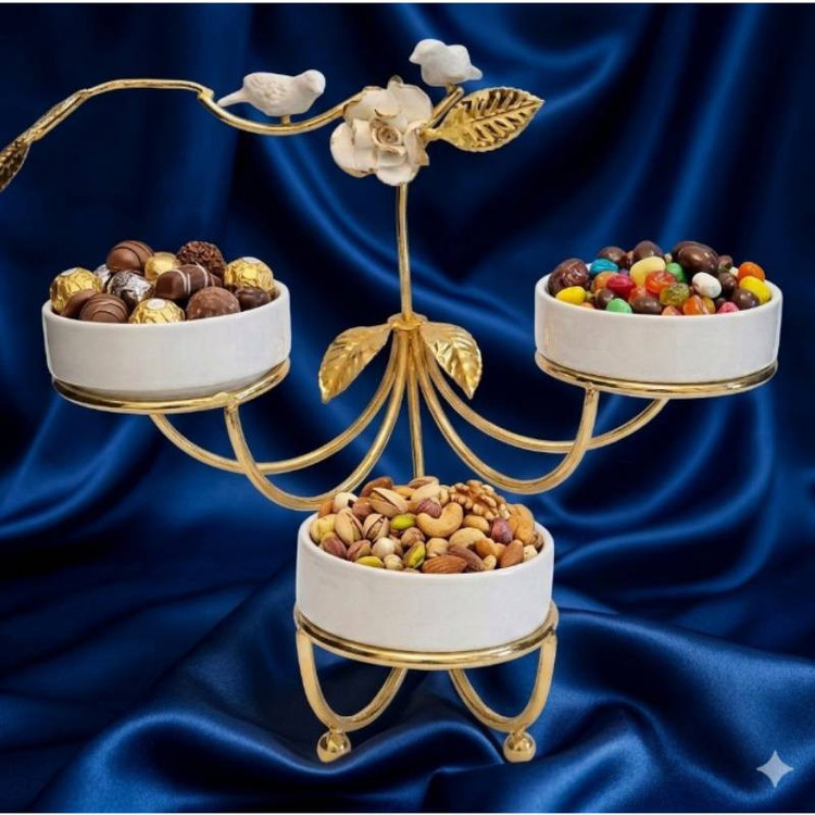 آجیلخوری مدل گل و برگ