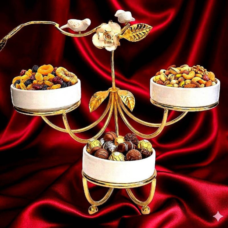 آجیلخوری مدل گل و برگ
