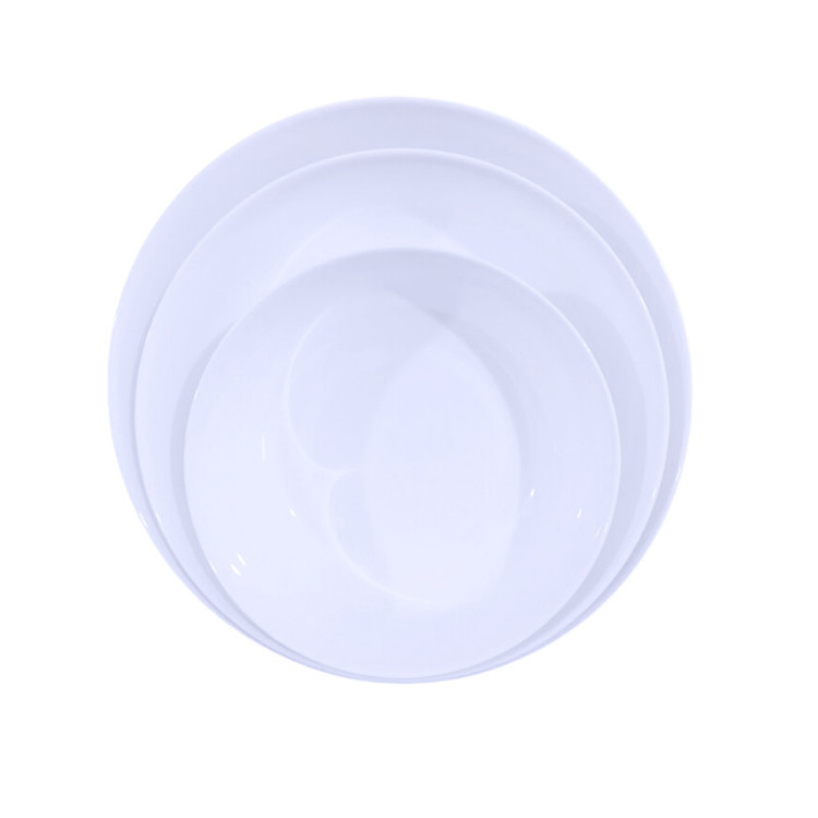 ظرف سرو دینو مدل آون مجموعه 3 عددی تابه گرد آرکوپال مناسب مایکروویو و ماشین ظرفشویی برای آجیلخوری، میوهخوری و دسرخوری با ابعاد تابه بزرگ 24.5×24.5×7 سانتیمتر، تابه متوسط 21.5×21.5×7 سانتیمتر و تابه کوچک 17.5×17.5×7 سانتیمتر