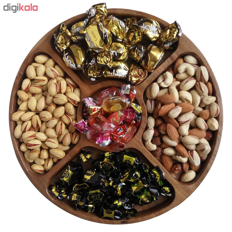 اردورخوری چوبی یک طبقه چوبیس مدل 2_201 با ابعاد 280×280×25 میلیمتر و رنگ طبیعی بیضرر برای سلامتی، مناسب سرو و پذیرایی با نظافت آسان