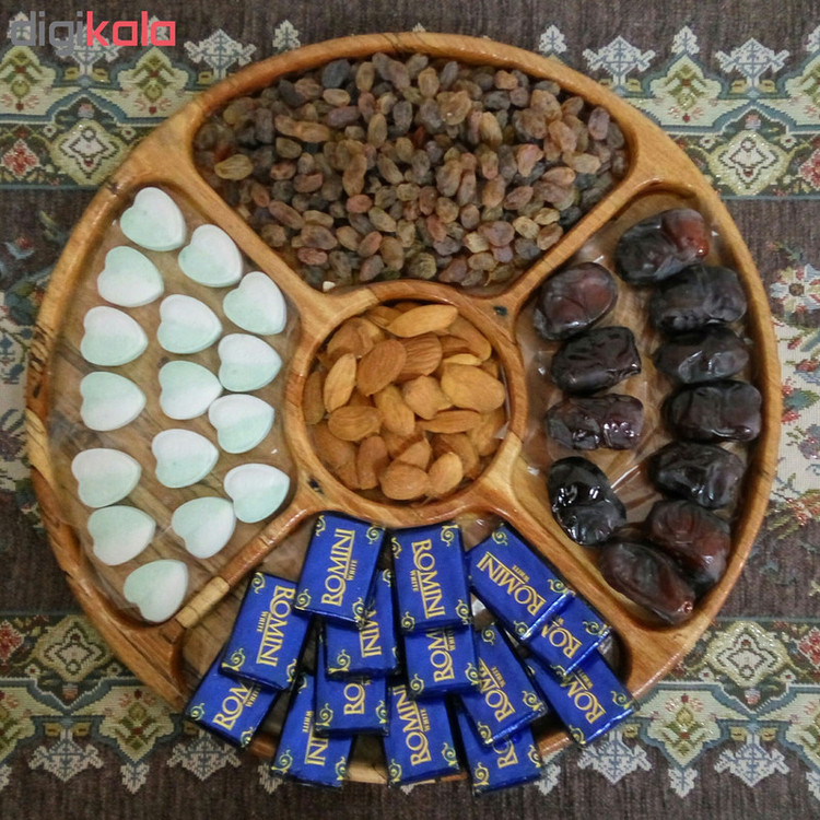 اردورخوری چوبی یک طبقه چوبیس مدل 2_201 با ابعاد 280×280×25 میلیمتر و رنگ طبیعی بیضرر برای سلامتی، مناسب سرو و پذیرایی با نظافت آسان