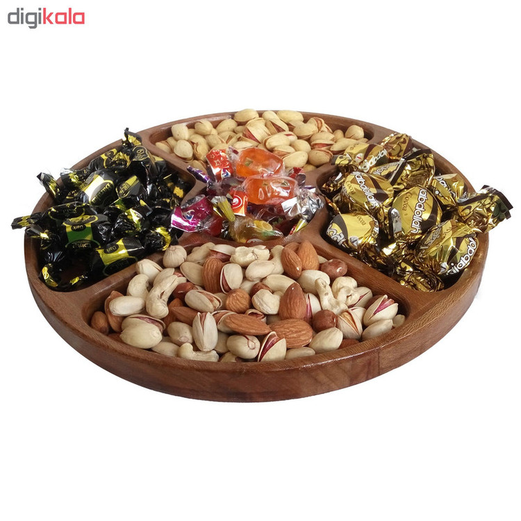 اردورخوری چوبی یک طبقه چوبیس مدل 2_201 با ابعاد 280×280×25 میلیمتر و رنگ طبیعی بیضرر برای سلامتی، مناسب سرو و پذیرایی با نظافت آسان