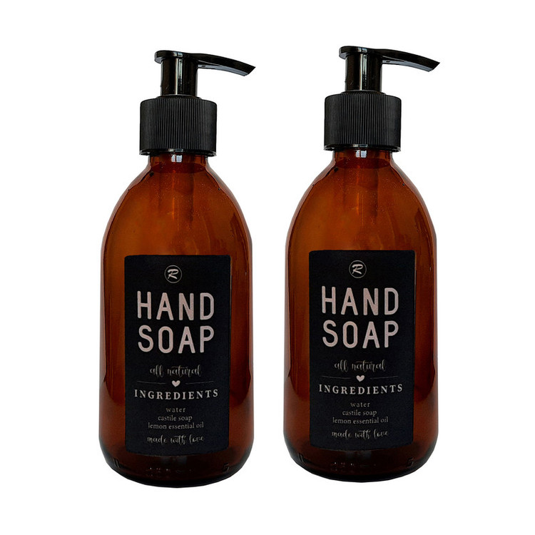 مخزن مایع دستشویی مدل DOUBLE HAND SOAP مجموعه دو عددی