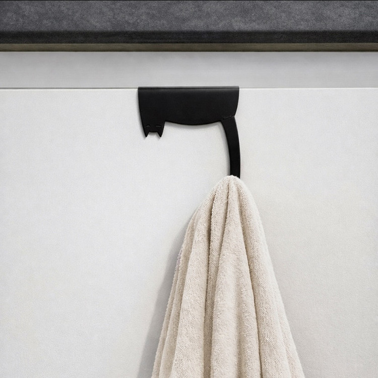 نگهدارنده حوله و دستمال مدل قلاب آویز کابینتی طرح گربه