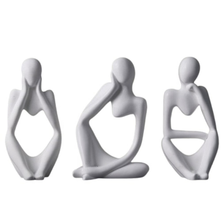 مجسمه مدل متفکر مجموعه سه عددی