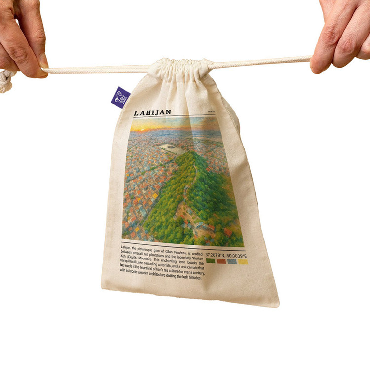 کیسه نان و سبزی ترمه طراحان ایده مدل شیطان کوه لاریجان کد map0837 - S سایز 19x19 سانتی متر