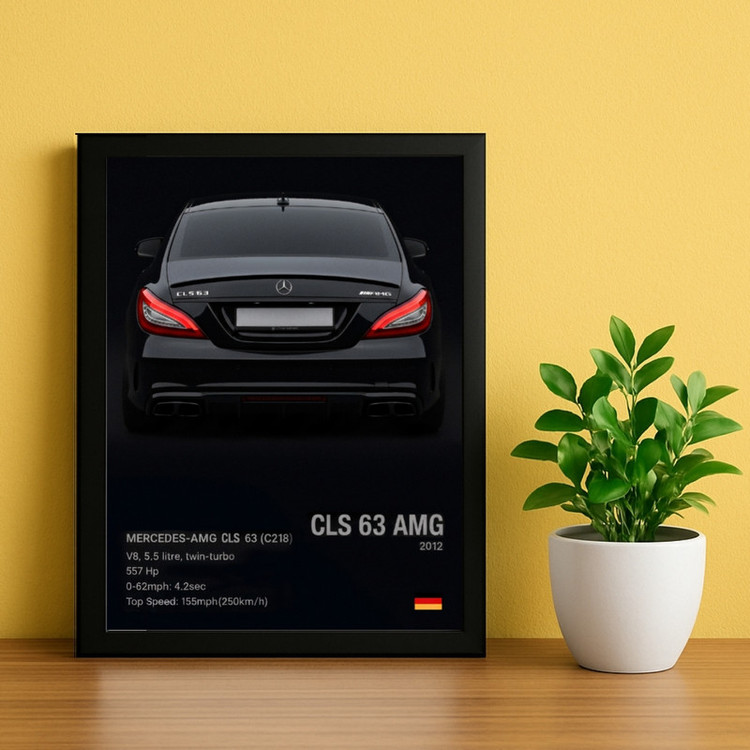 تابلو طرح سیالاس 63 CLS63 کد 01 فریم مشکی