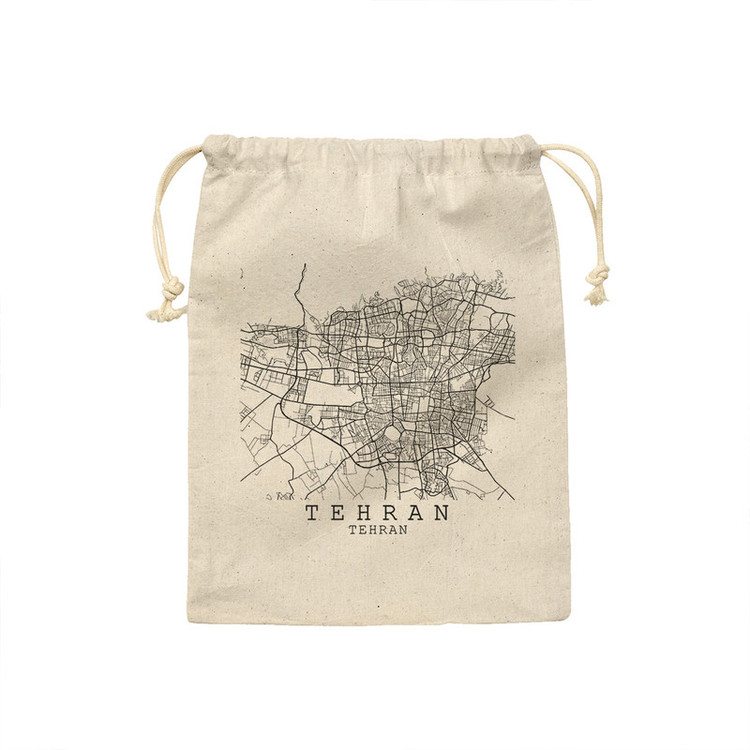 کیسه نان و سبزی ترمه طراحان ایده مدل نقشه شهر تهران کد map0526 - S سایز 19x19 سانتی متر