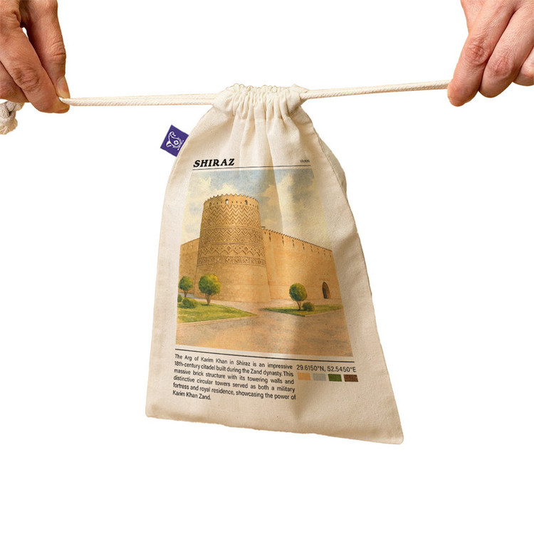 کیسه نان و سبزی ترمه طراحان ایده مدل ارگ کریم خان شیراز کد map0823 - M سایز 23x33 سانتی متر