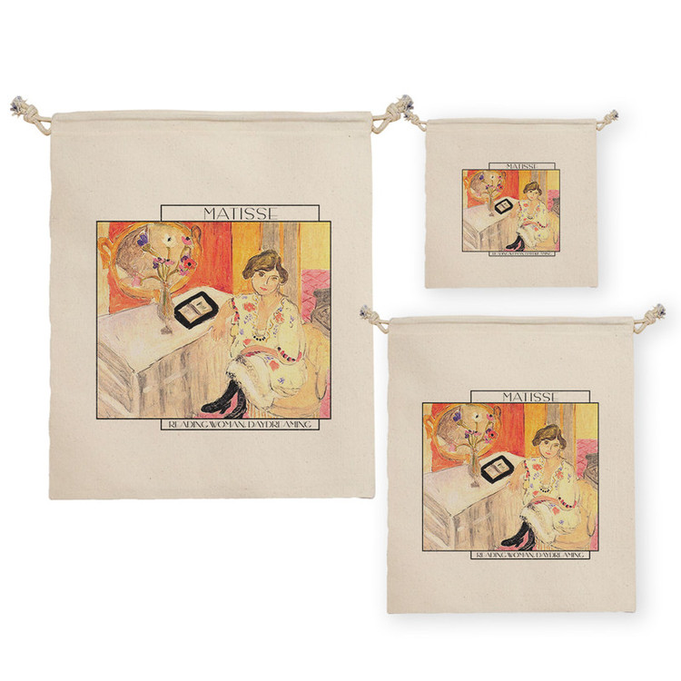 کیسه نان و سبزی ترمه طراحان ایده مدل زن کتابخوان، رویاپردازی از ماتیس کد art0647 - S
