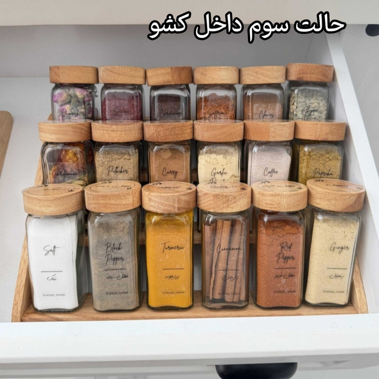 ست جای ادویه 18 پارچه مدل Vida-2026 به همراه استند