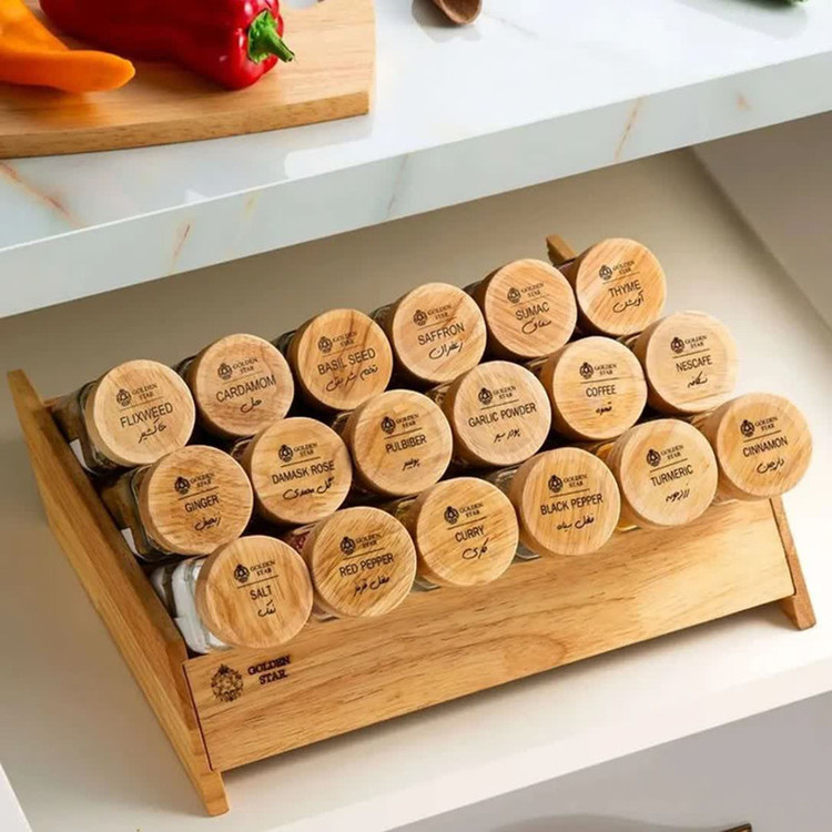 ست جا ادویه 18 پارچه مدل CHM-18 به همراه استند
